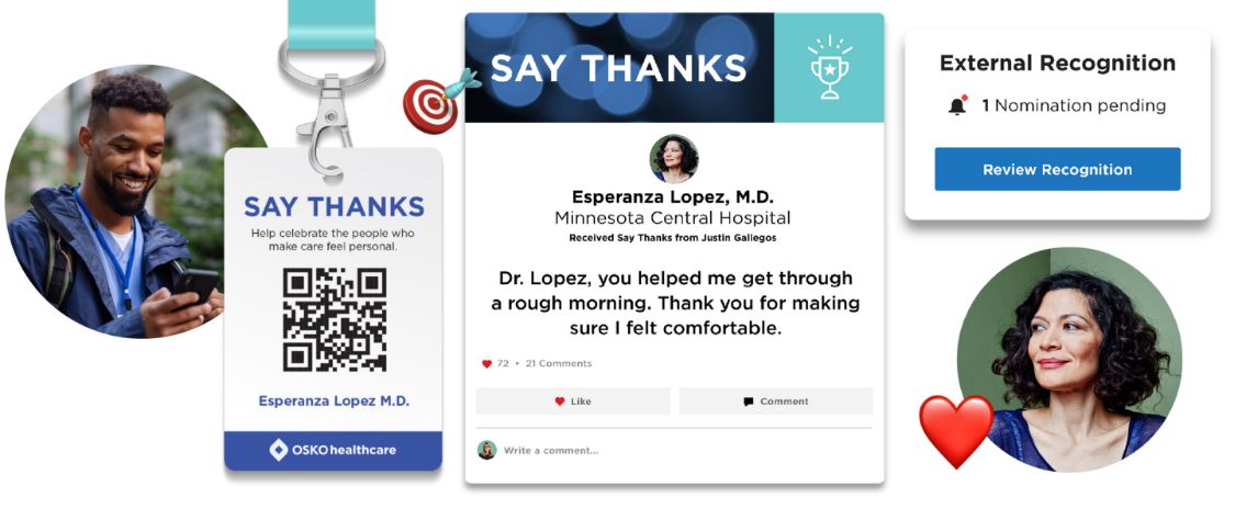 O.C. Tanner’s Say Thanks external recognition experience for customers to thank employees