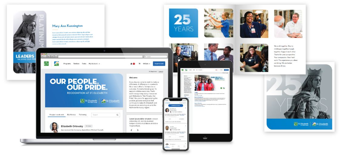 St. Elizabeth Healthcare’s custom-branded recognition platform, powered by O.C. Tanner’s Culture Cloud