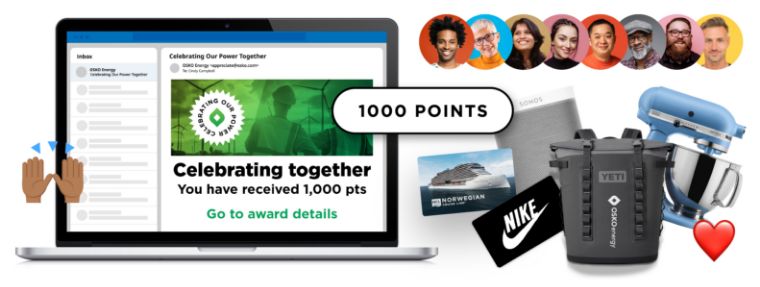 Allow employees to choose a gift they’ll love with points they can use or save through an employee recognition solution like Culture Cloud Group Deposits.