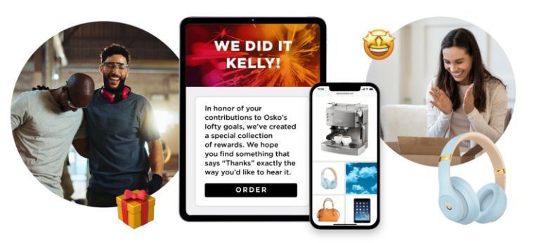 O.C. Tanner’s select-a-gift offering for Employee Appreciation Day includes a custom message from senior leaders and a variety of gifts for employees to choose.