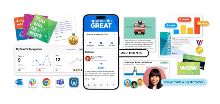 O.C. Tanner’s Culture Cloud recognition platform for leaders to share recognition with employees.
