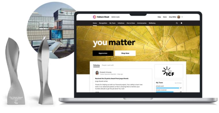 ICF’s employee recognition software and custom awards, powered by O.C. Tanner.