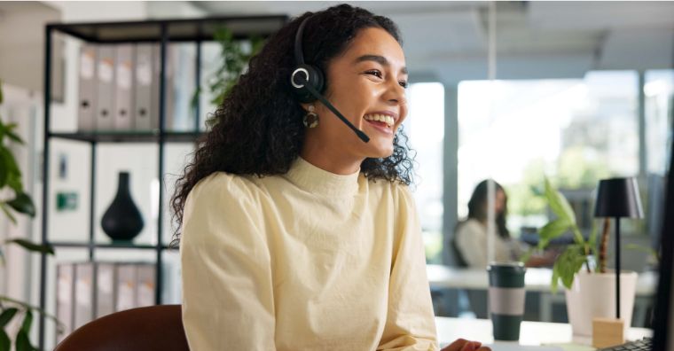 A call center employee.