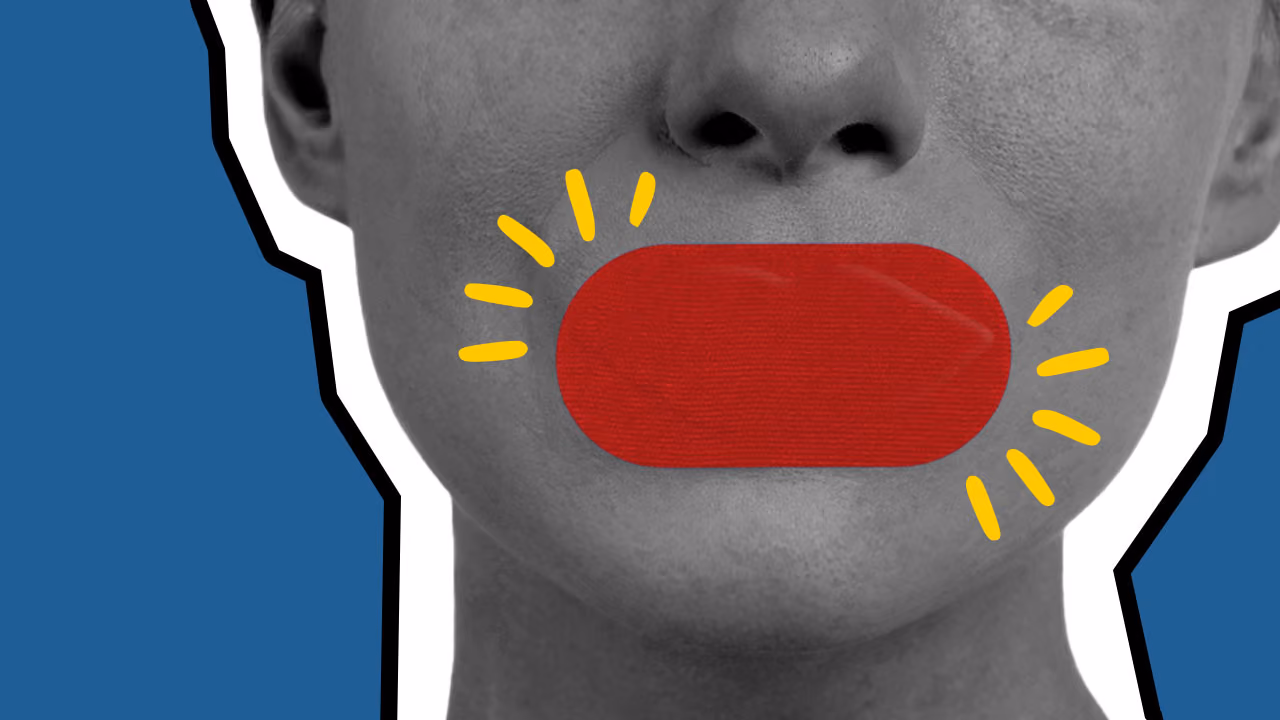 Mouthtape being used to promote nasal breathing