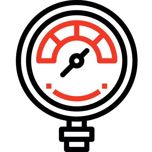Red & Black Pressure Guage Icon