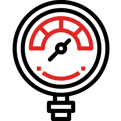 Red & Black Pressure Guage Icon