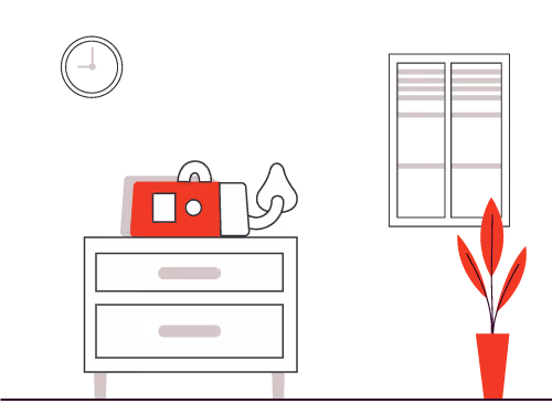 CPAP on A Nightstand Illustration