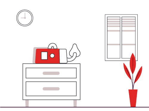 CPAP on A Nightstand Illustration