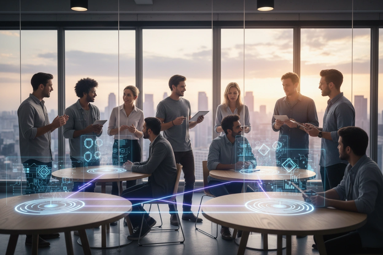 Professional image illustrating 2. Foster Collaboration Through Networking Opportunities