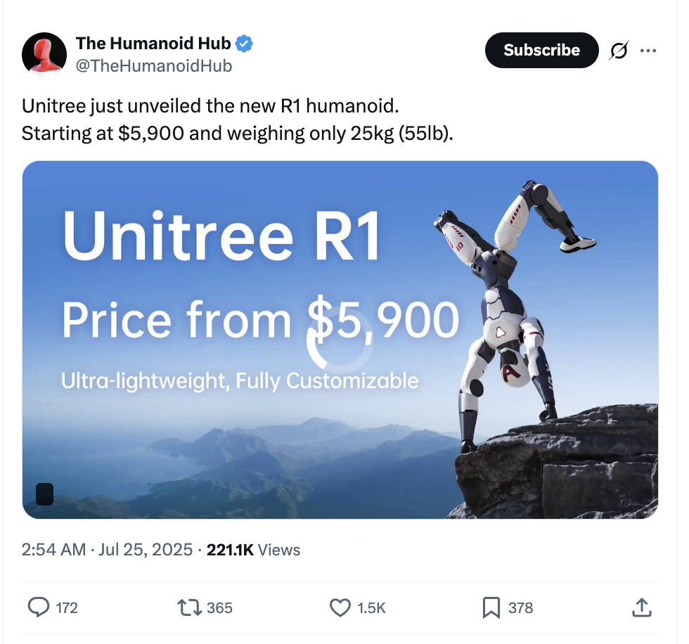 This Chinese robot does cartwheels for less than the price of a Honda Civic.