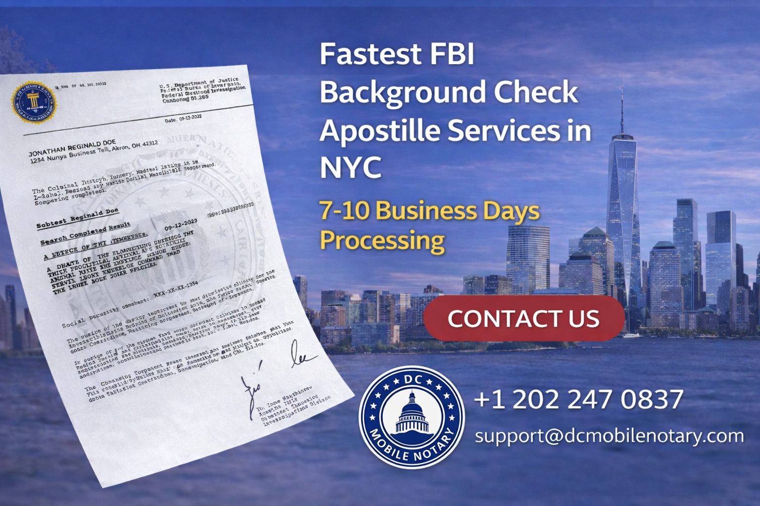Fastest FBI Background Check Apostille Services in NYC