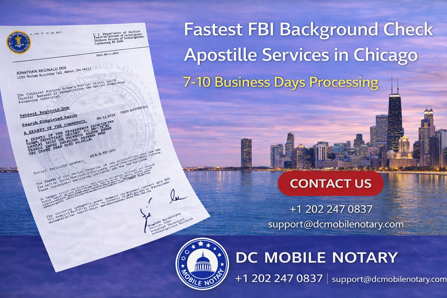 Fastest FBI Background Check Apostille Services in Chicago