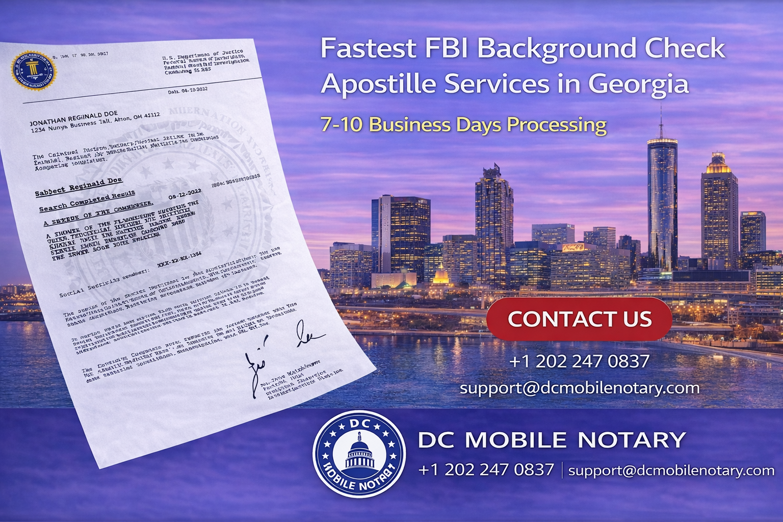 Fastest FBI Background Check Apostille Services in Georgia