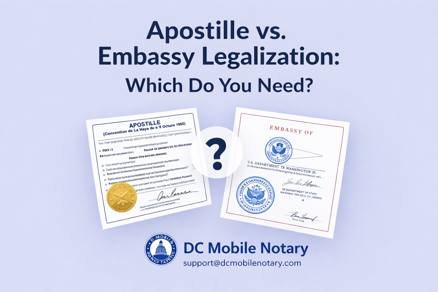 Apostille vs. Embassy Legalization: Which Do You Need?