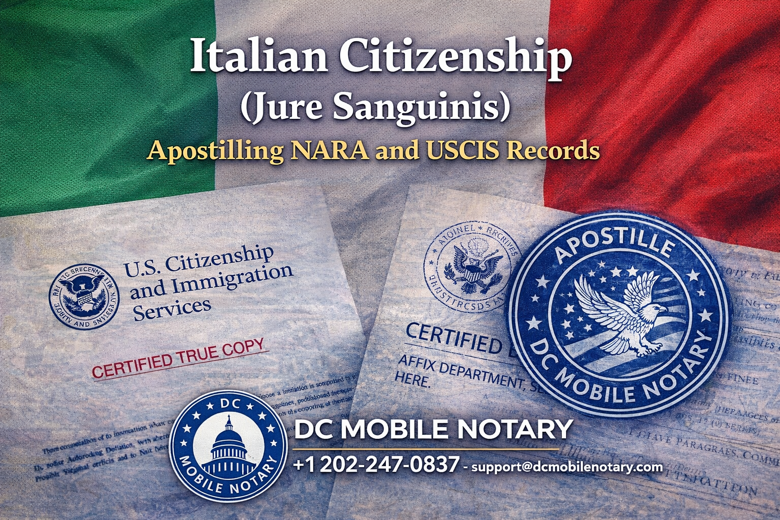 Italian Citizenship (Jure Sanguinis): Apostilling NARA & USCIS Records