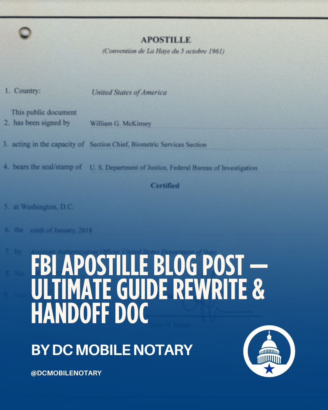 Servicios de Apostilla de Notario Móvil de DC