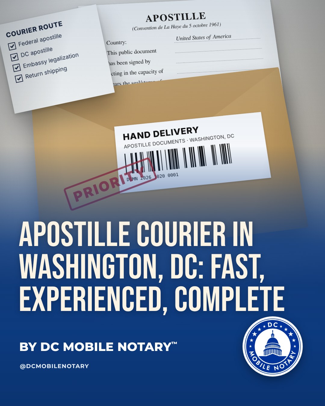 Apostille Courier in Washington, DC: Fast, Experienced, Complete Hand-Delivery Service (2026)
