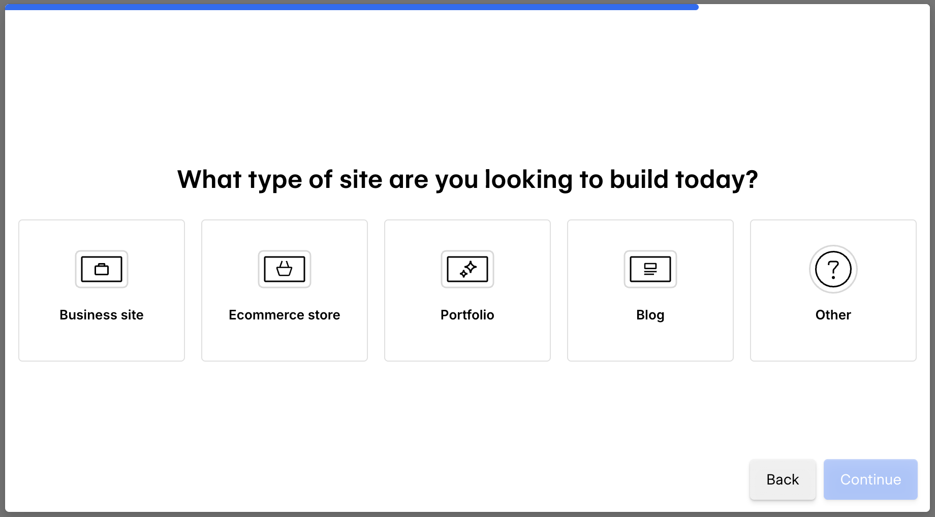 4.「現在、どのようなサイトの構築をお考えですか-What type of site are you looking to build today?」