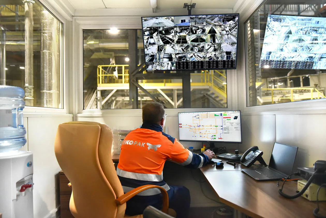 Man working at security room