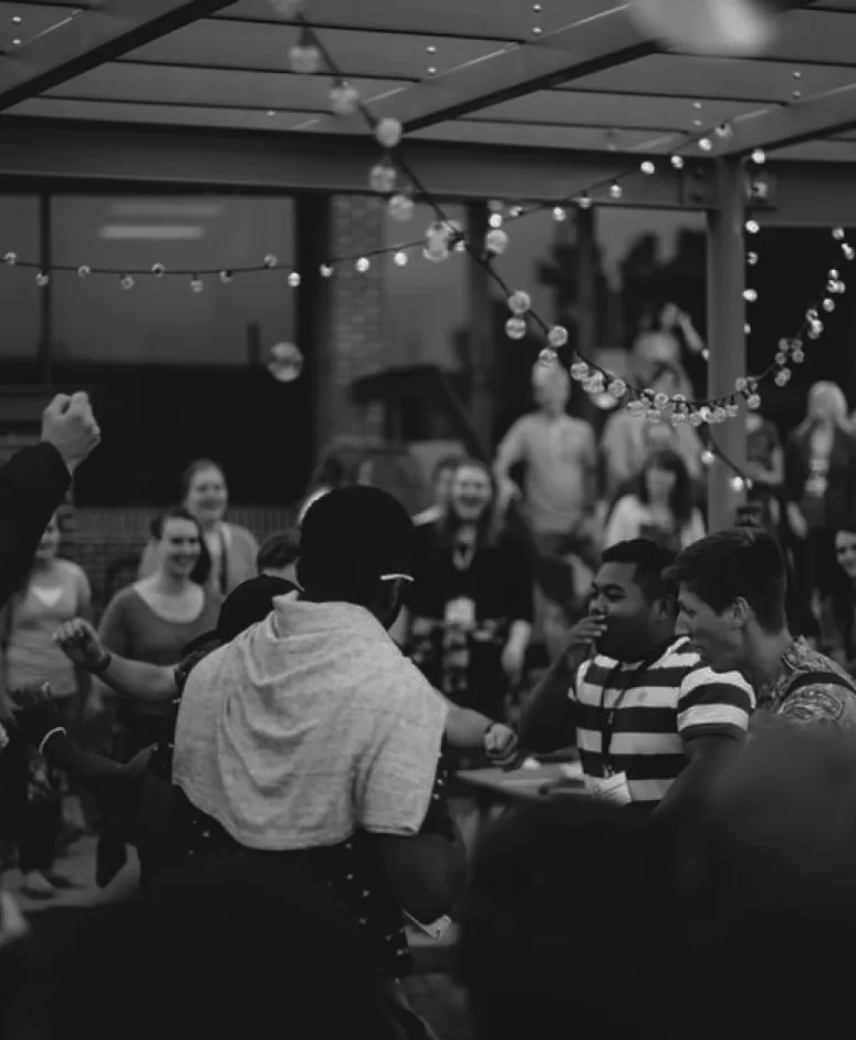 a working team sitting at the table