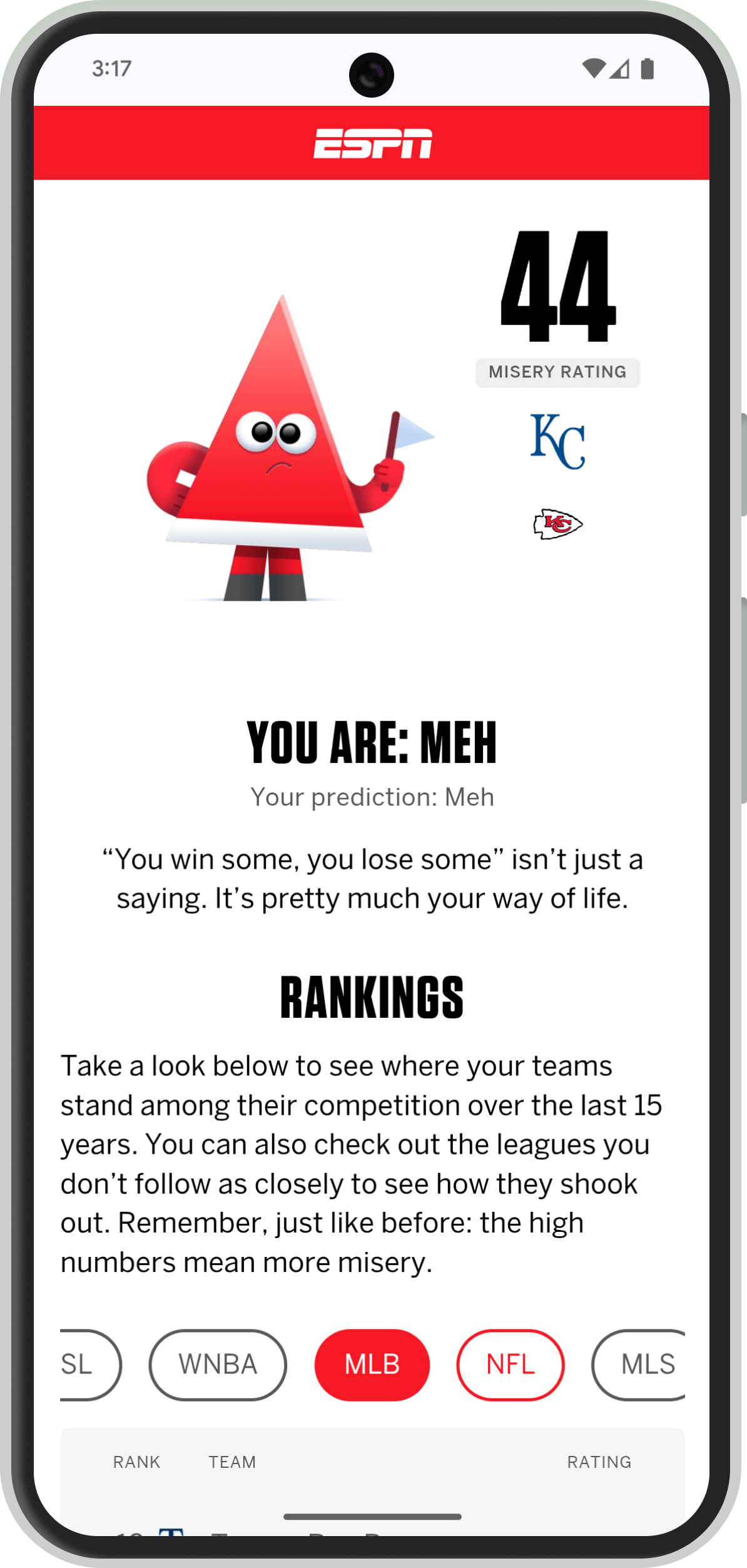 Sports Fan Misery Index