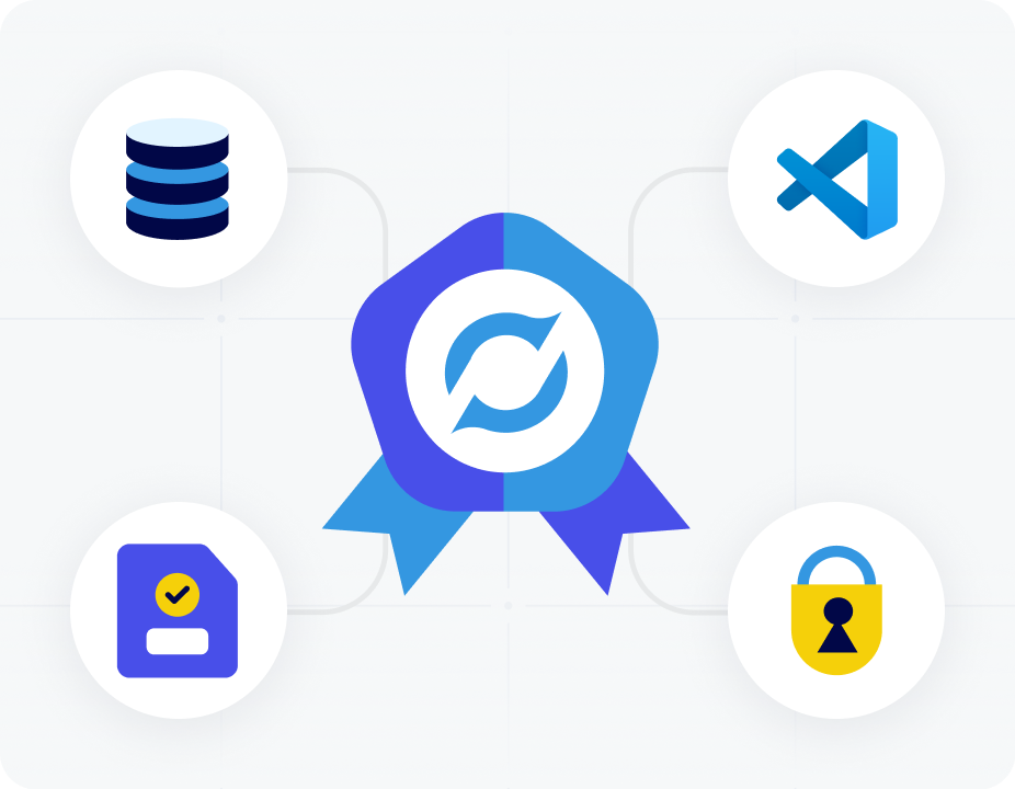 Best practices built in from
day one abstract illustration