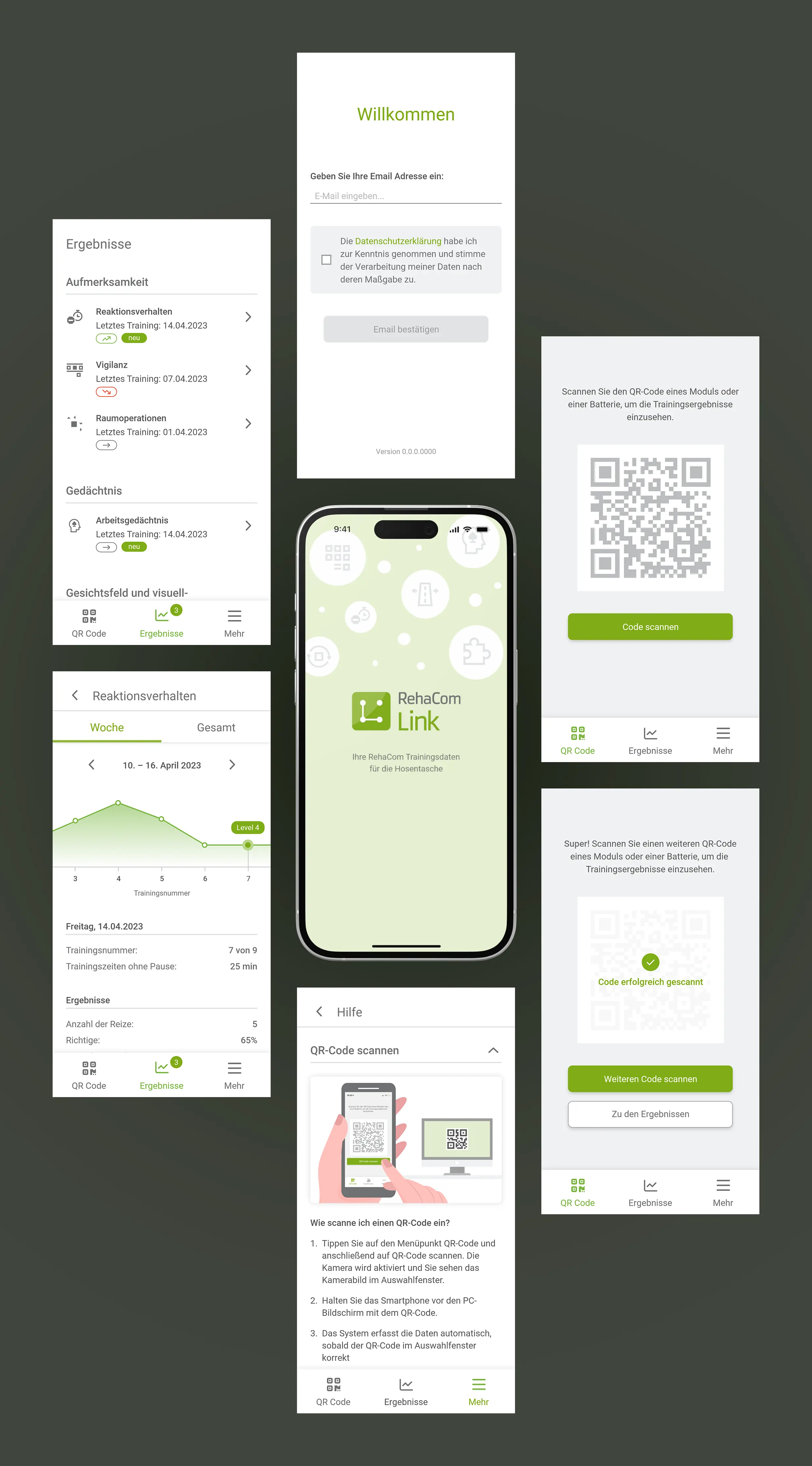 UI Design der RehaComLink App