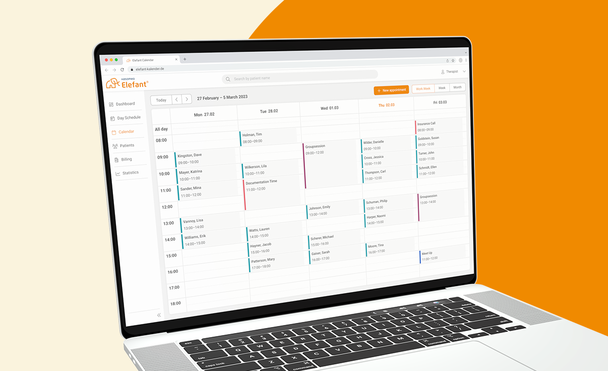 Mockup des Elefant Kalenders