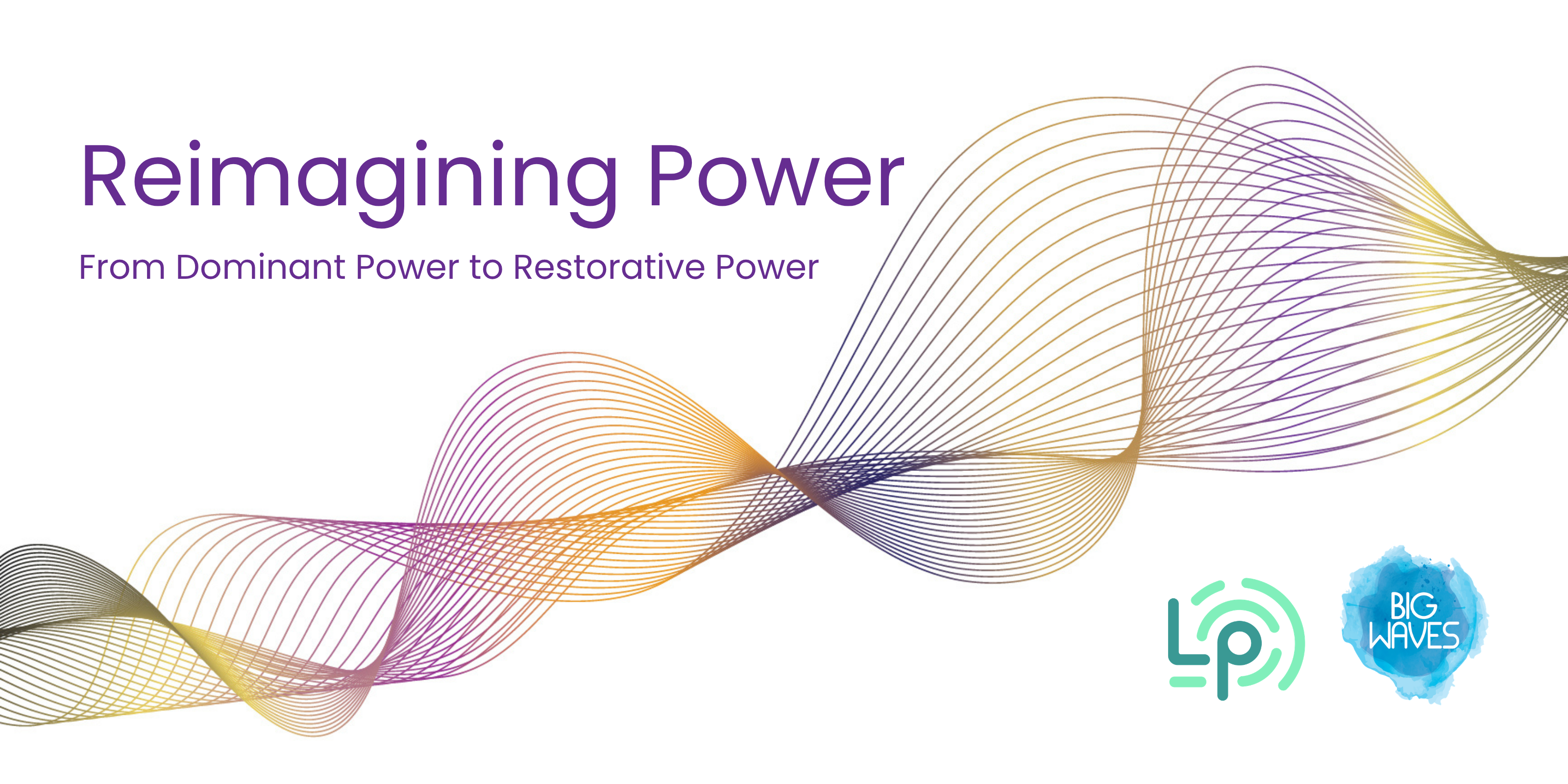 Event banner with title, colourful swirls, and facilitator logos