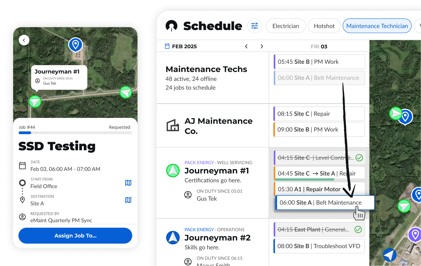 IronSight's scheduling interface