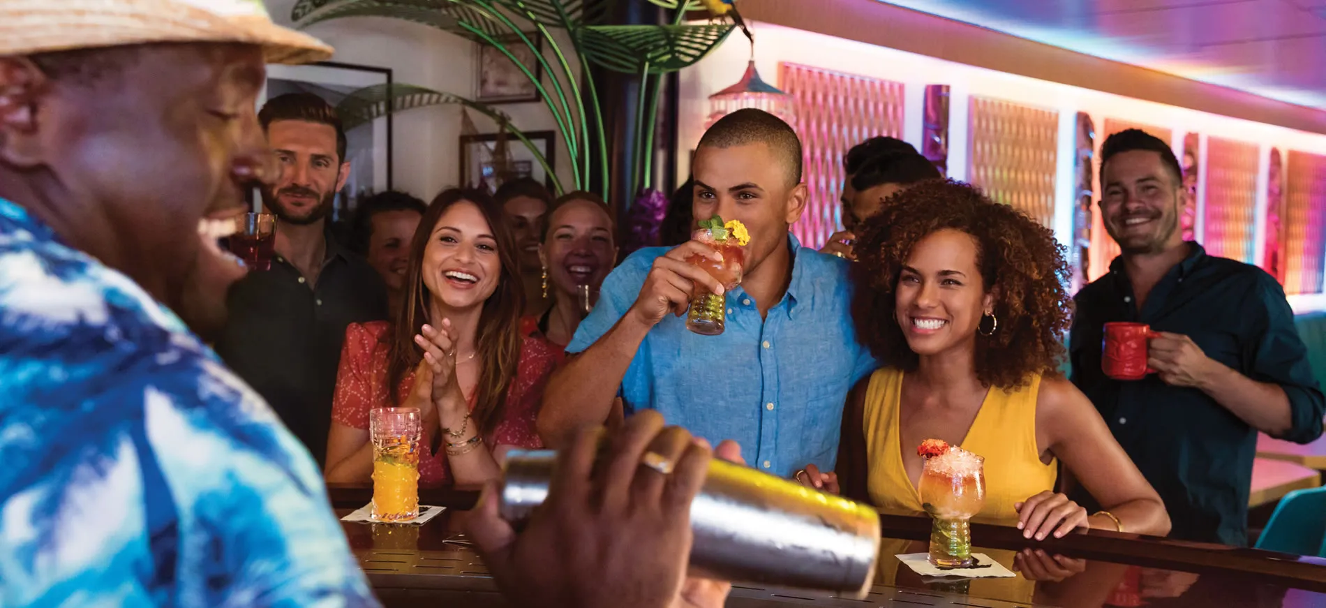 Royal Caribbean cruise friends night out bartender