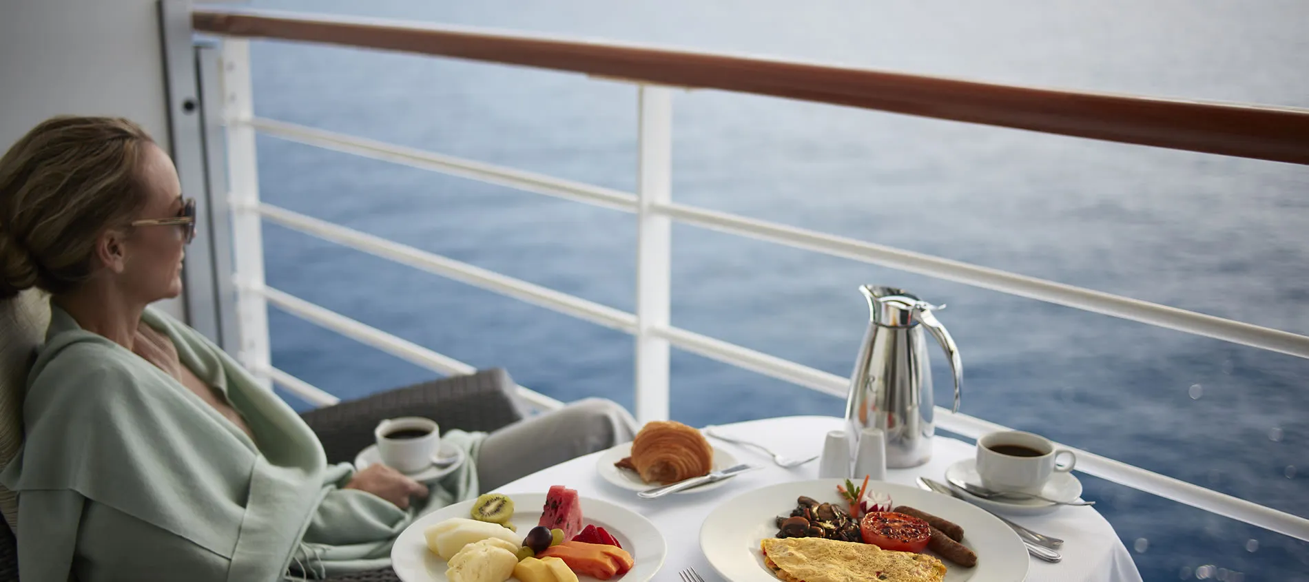 Oceania Cruises room service on balcony
