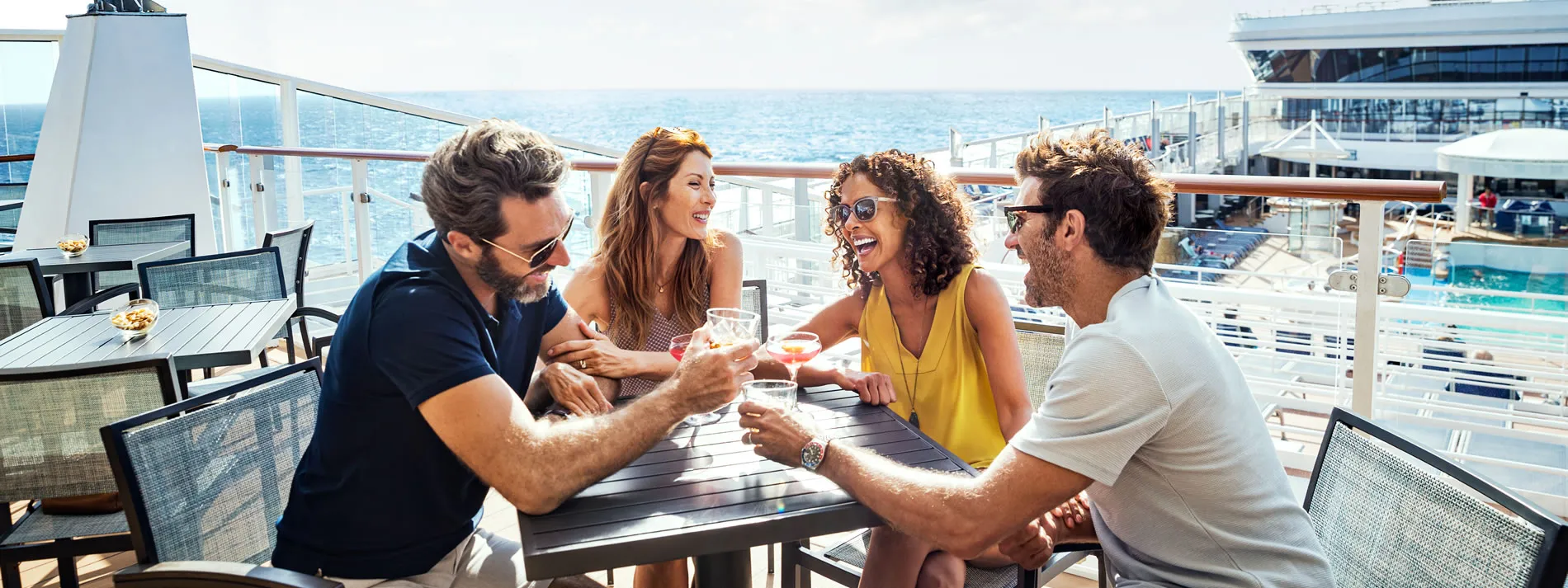 NCL Cruise Line friends at Skyhigh bar