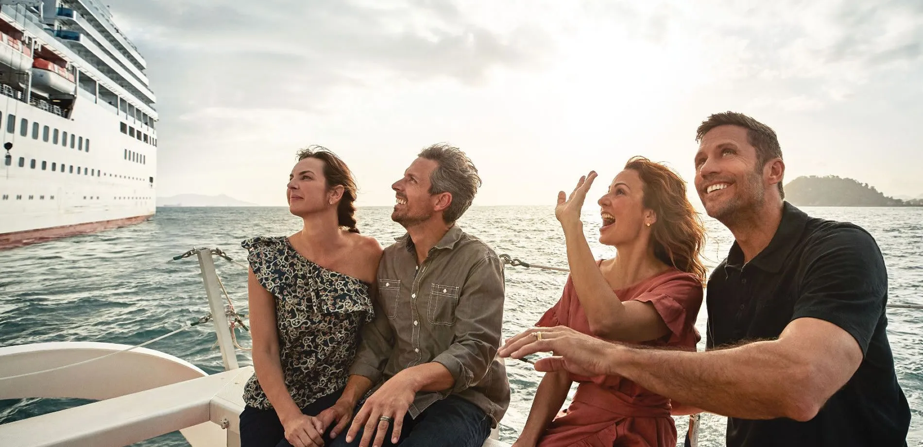 Princess Cruises friends on tender boat