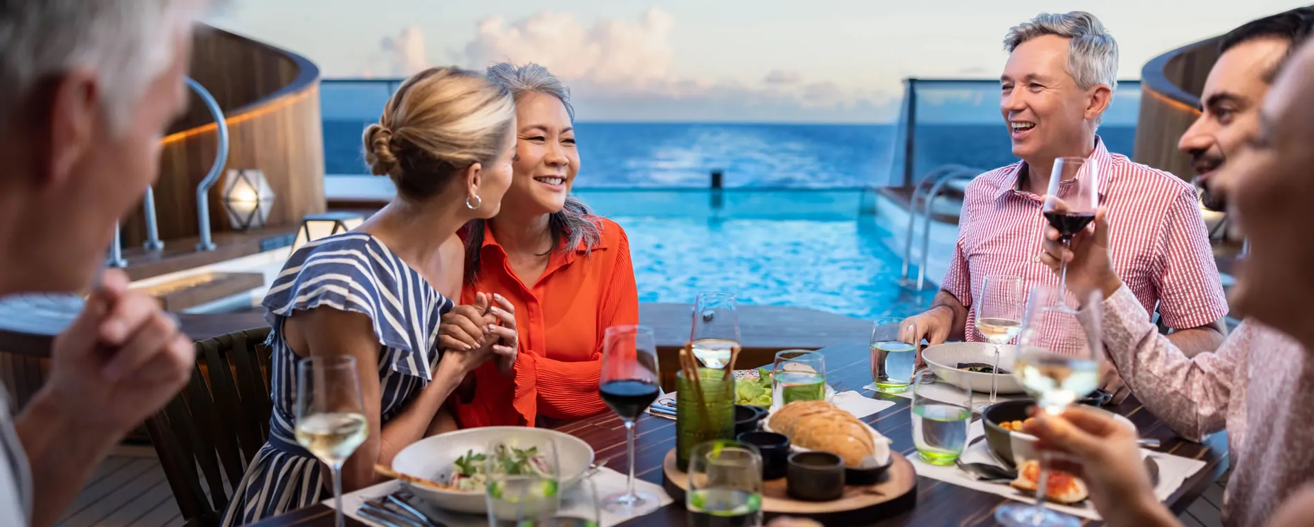 Holland America group at dinner