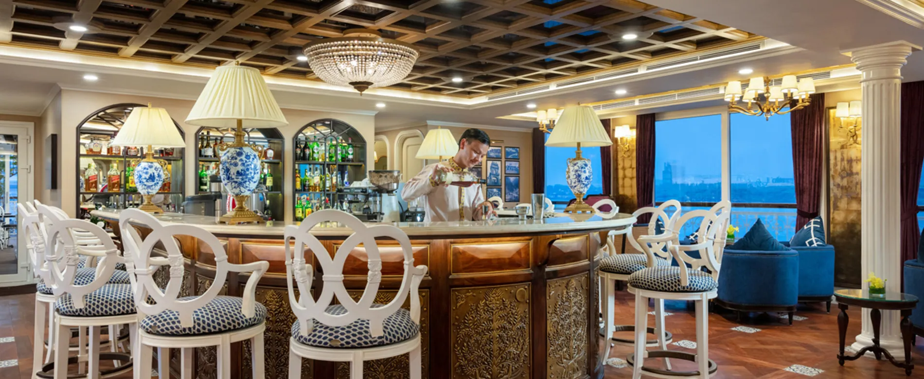 Uniworld Cruise Lines indoor lounge