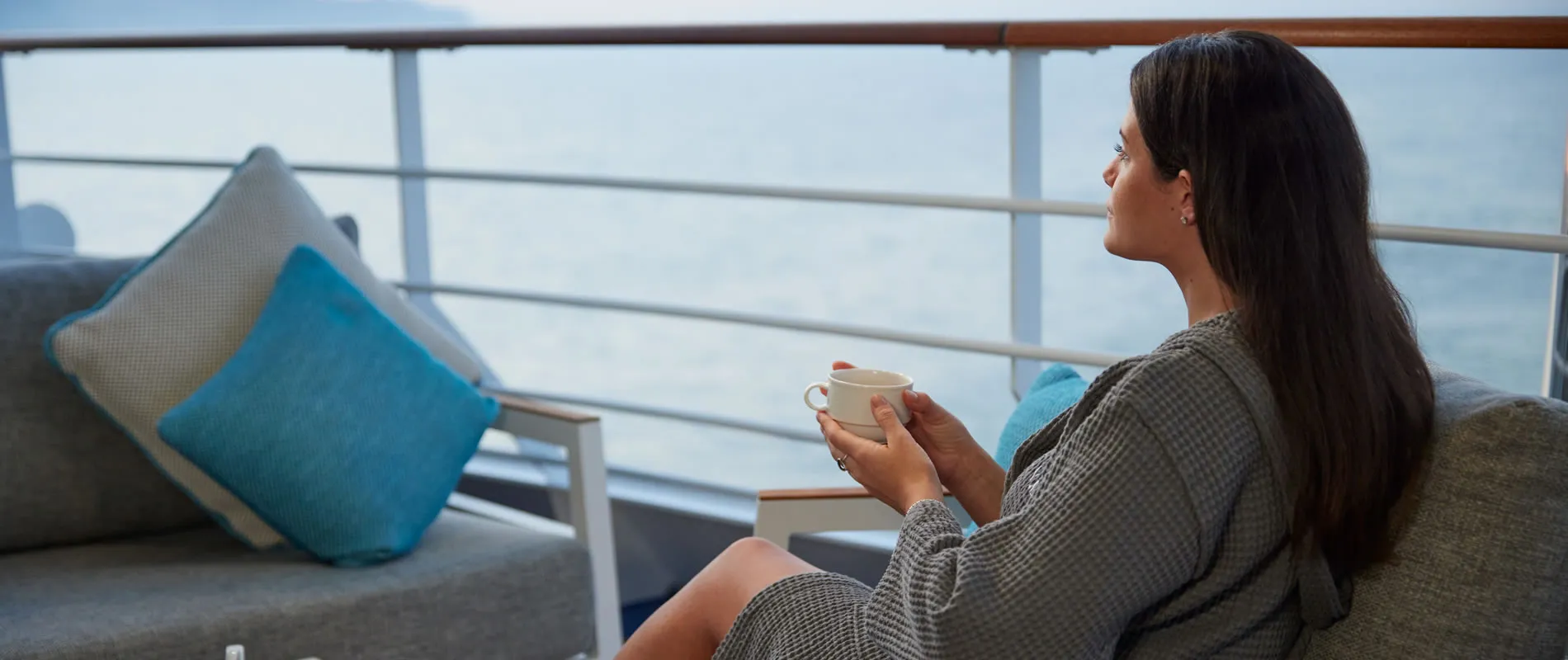 Silversea Cruises enjoying view rail