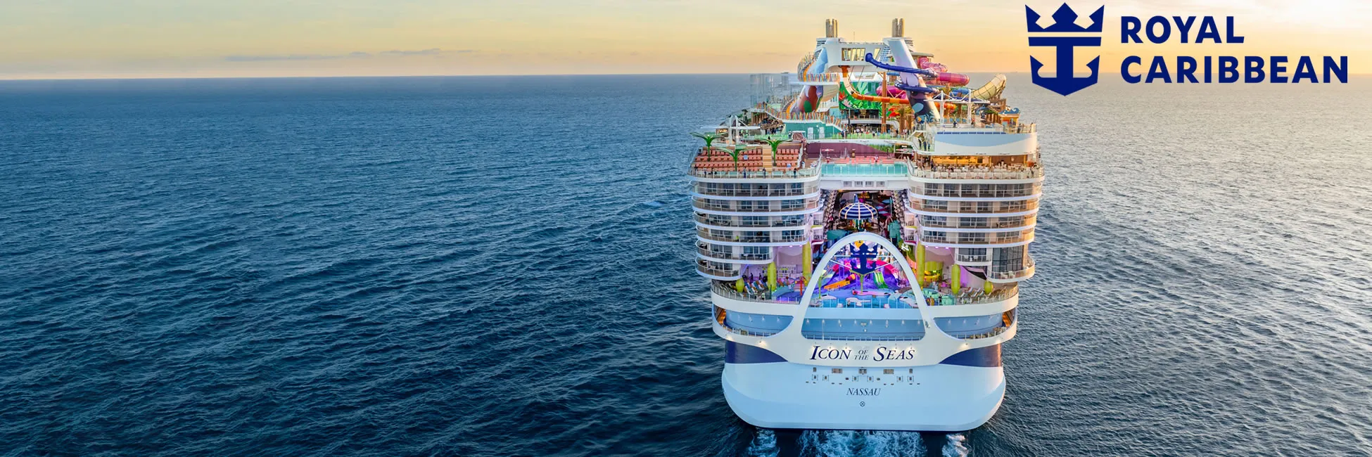 Colorful Royal Caribbean Icon of the Seas cruise ship on open ocean