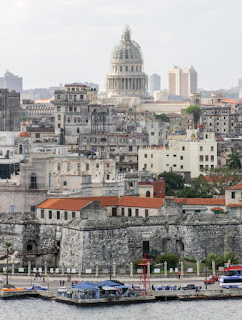 Havana cityscape with Capitol building, historic buildings, and harbor