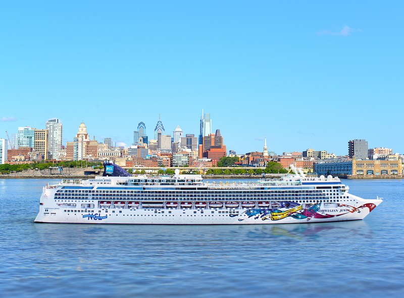 NCL Jewel sails from Philadelphia, PA
