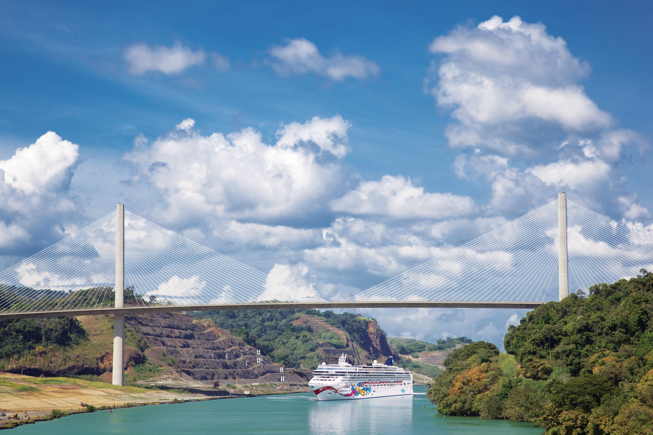 Panama Canal and Cargo Ship