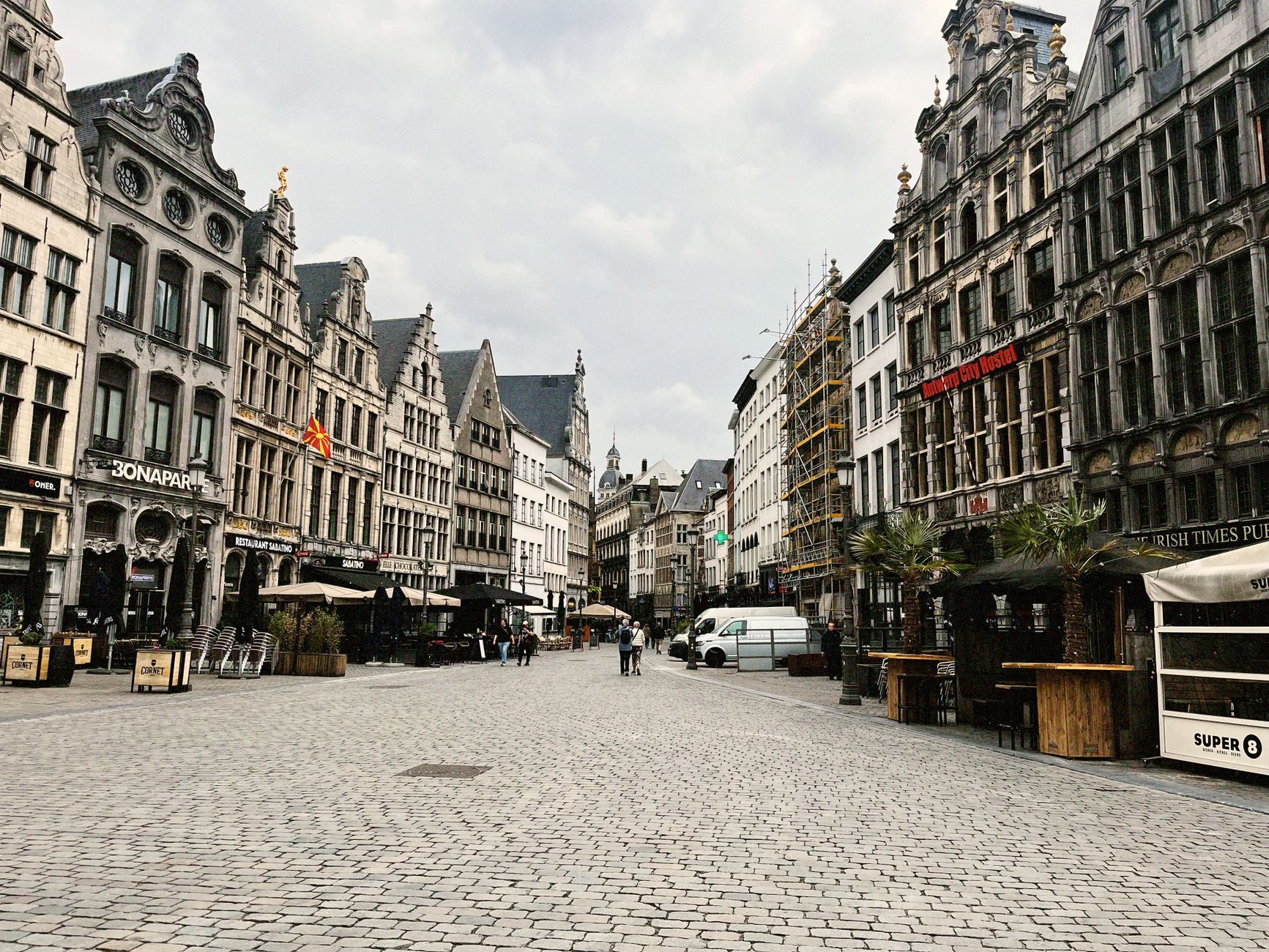 Medieval architecture lining the streets of Antwerp's historic centre, capturing the charm and iconic city life that makes it an inviting departure port for cruise travellers