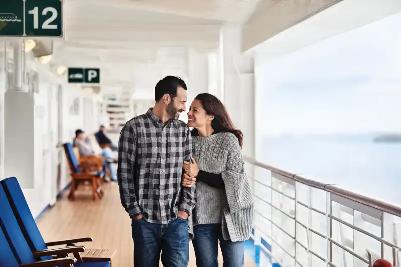 Couple On The Promenade Deck - Ruby Princess
