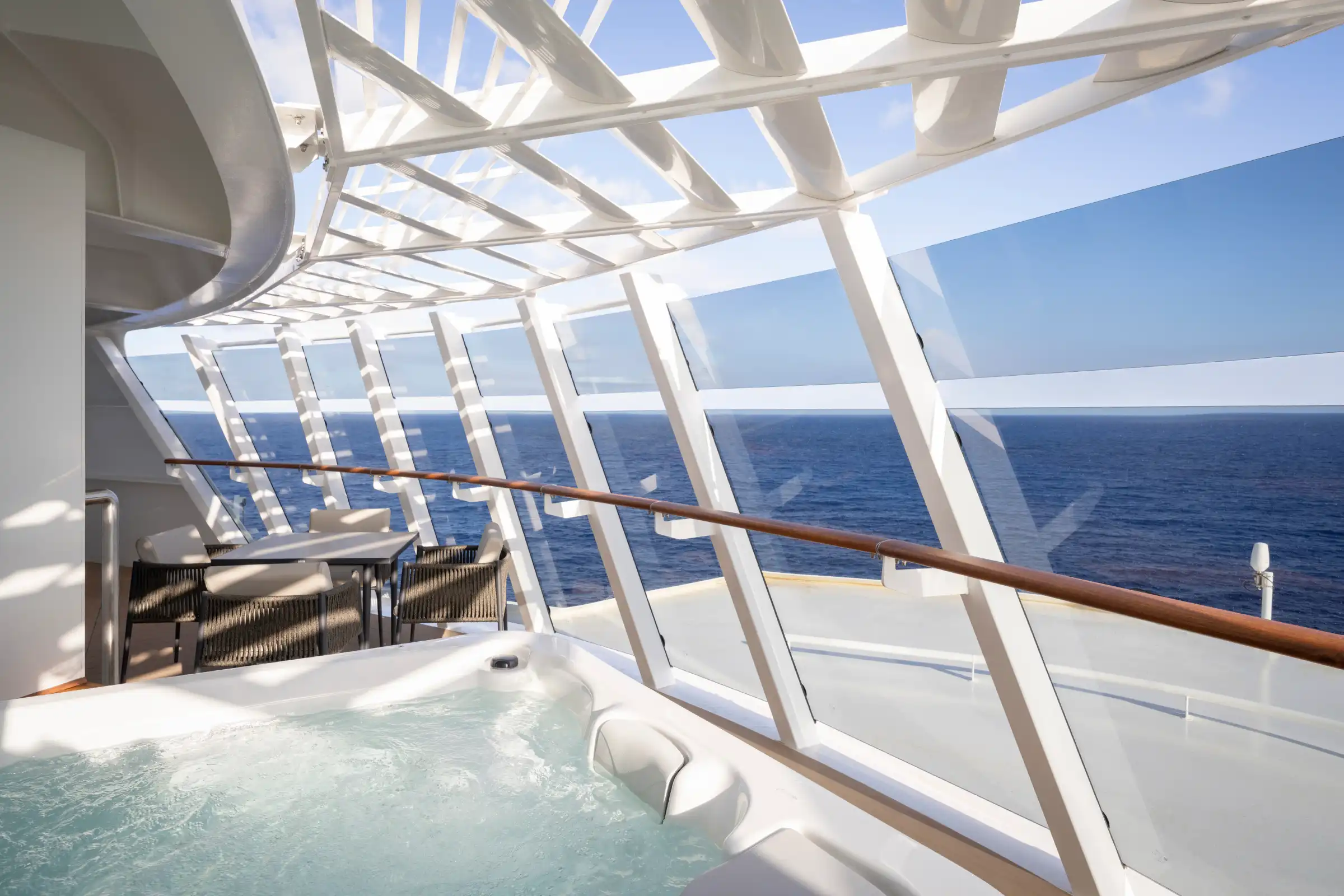 Overview of MSC World Atlantic's tiered district layout and cabin deck configuration