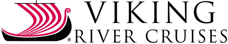 Viking River Cruises logo with stylized red and black ship design