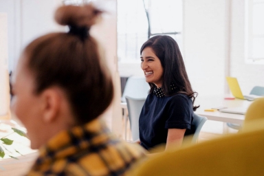 Two people in meeting