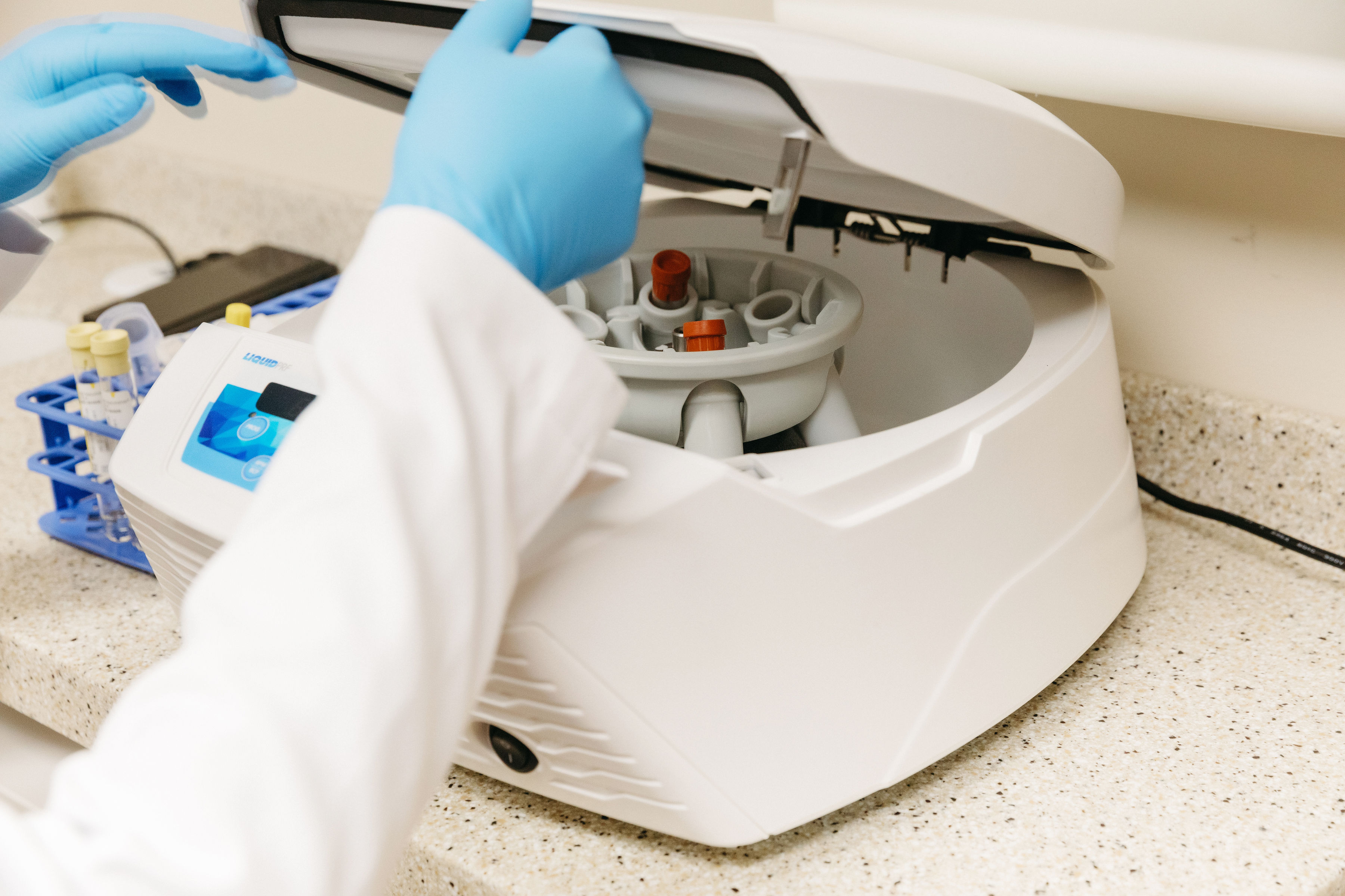 Male patient sits in consultation room at OIRD in Lewis Center, Ohio.