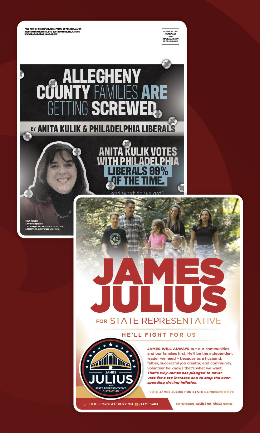 James Julius for PA State Representative District 45 contrast mail
