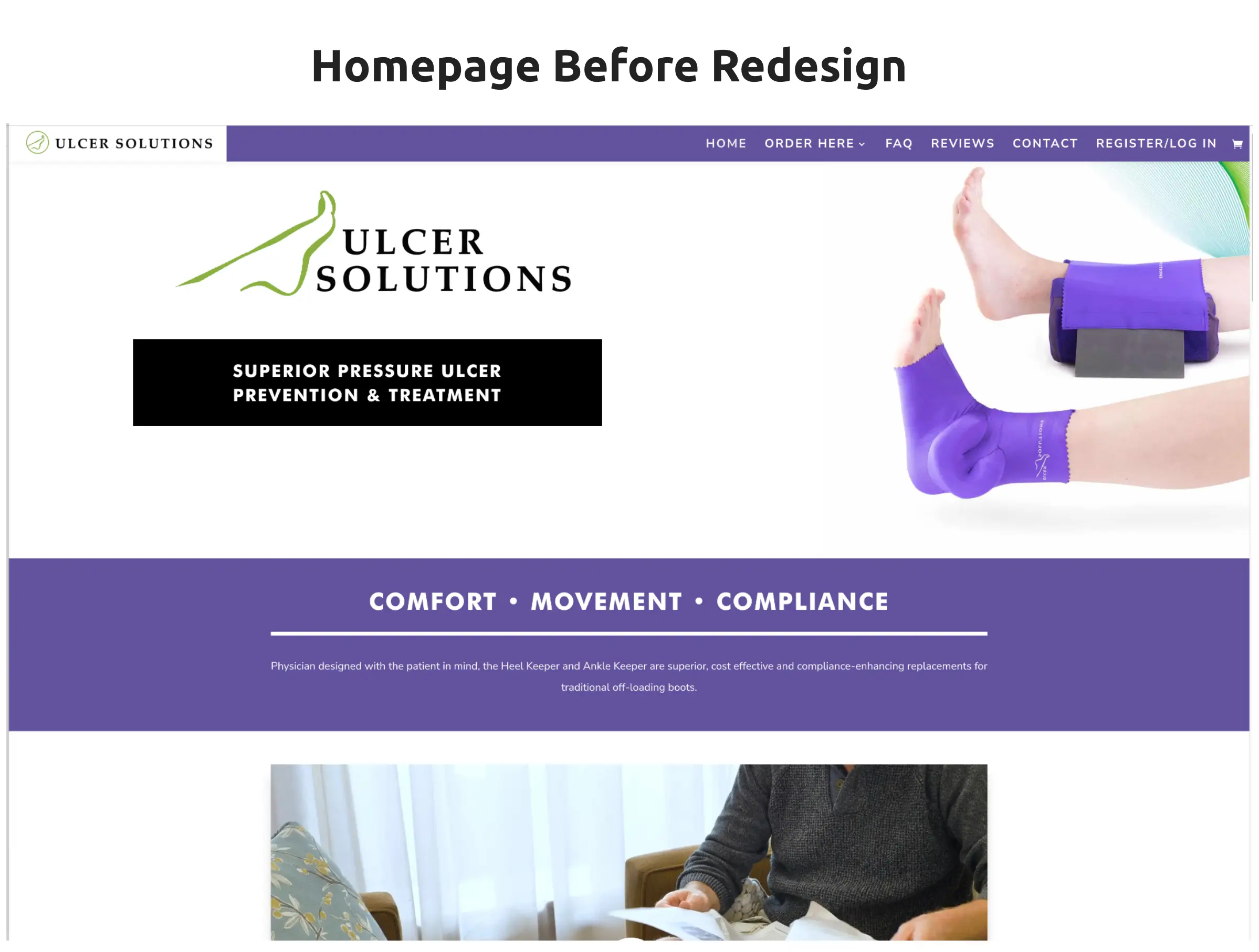 Ulcer Home Page Design Before