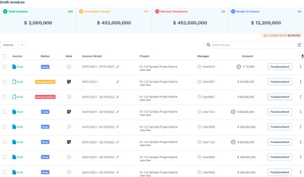 A draft invoice of squava